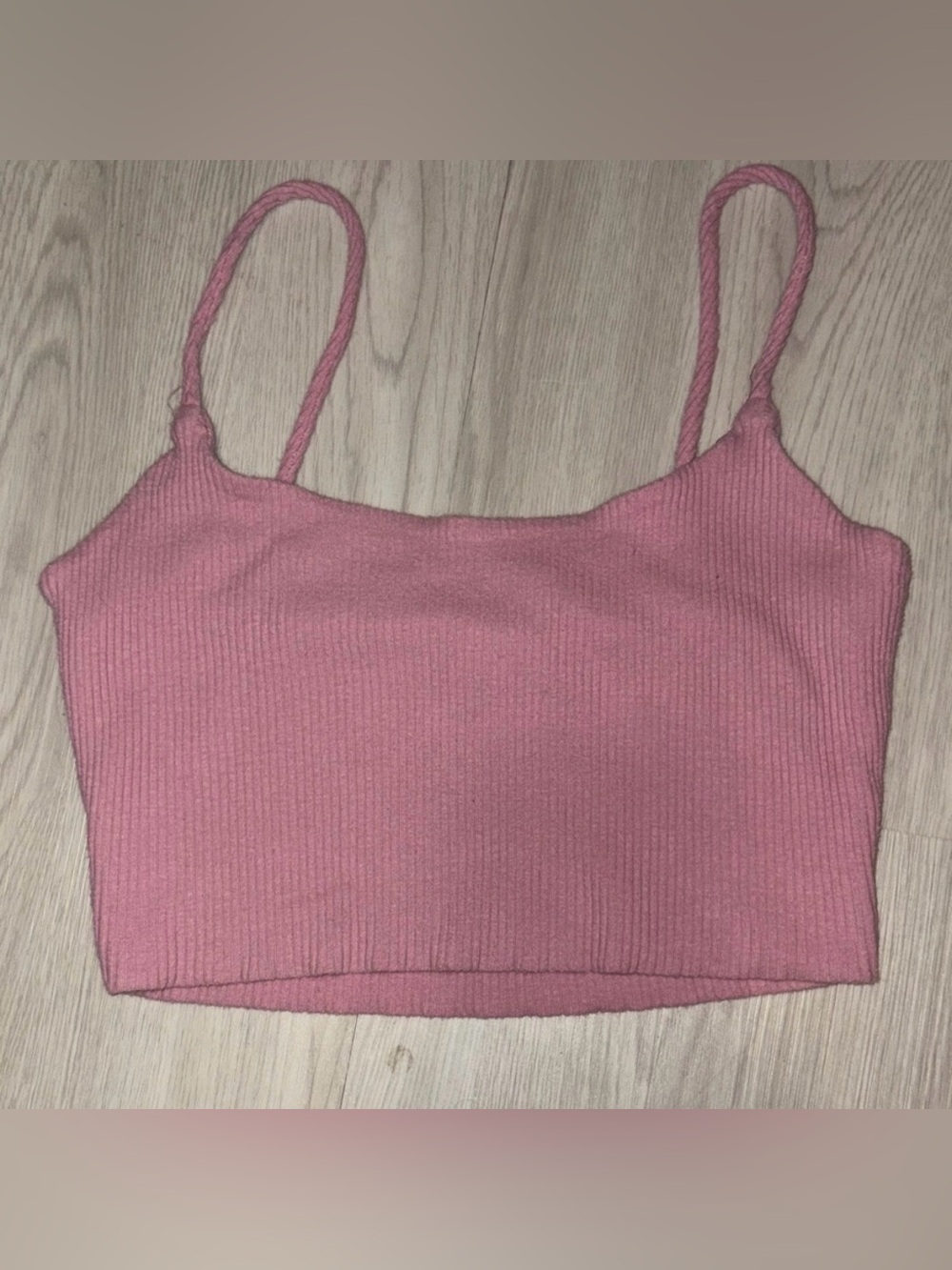 🛍️ HEART HIPS pink Ribbed Crop Top